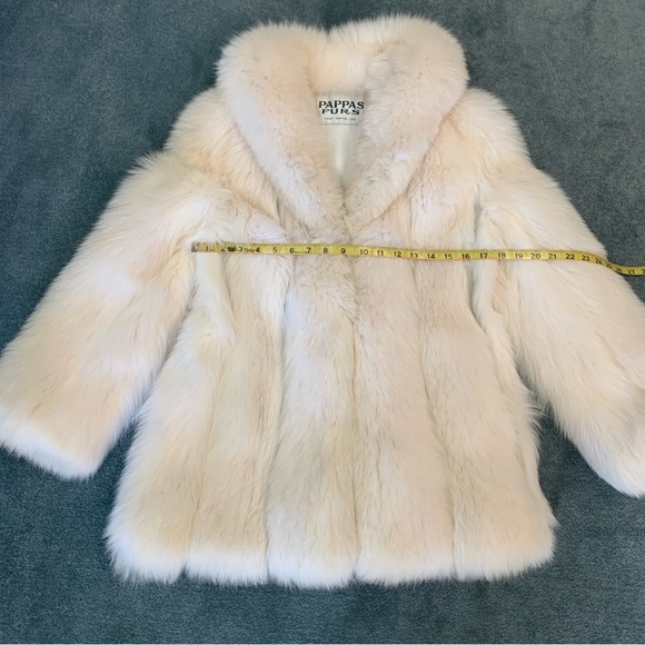 Genuine Fox Fur Open Front Collared Jacket With Pockets - Picture 8 of 14